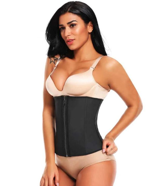 METALLIC LATEX ZIP & CLIP WAIST TRAINER – JustWalkFitness LLC