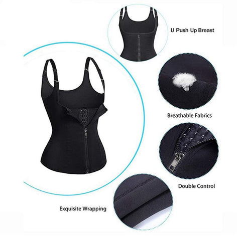 Zip and Clip Neoprene Waist Trainer Vest - FemmeShapewear