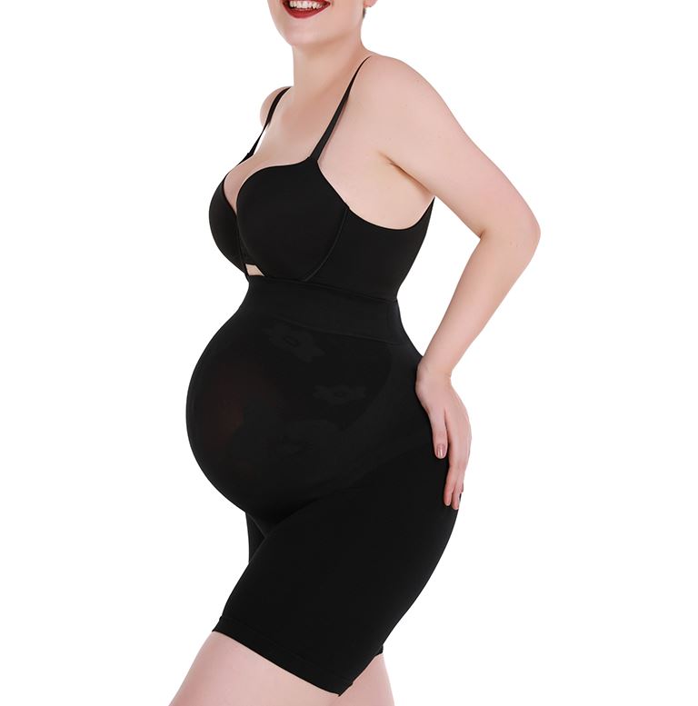 Seamless Maternity Shapewear: High-Waisted Pregnancy Underwear with Mid-Thigh Coverage and Belly Support for Women