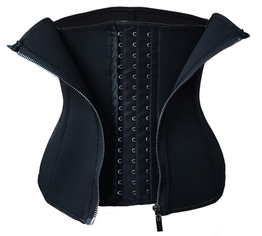  CHICIRIS Zipper Front Corset, Multifunctional 3 Rows Hook U  Shape Womens Under Bust Corset Waist Training Black for Weddings Cosplay  (S): Clothing, Shoes & Jewelry