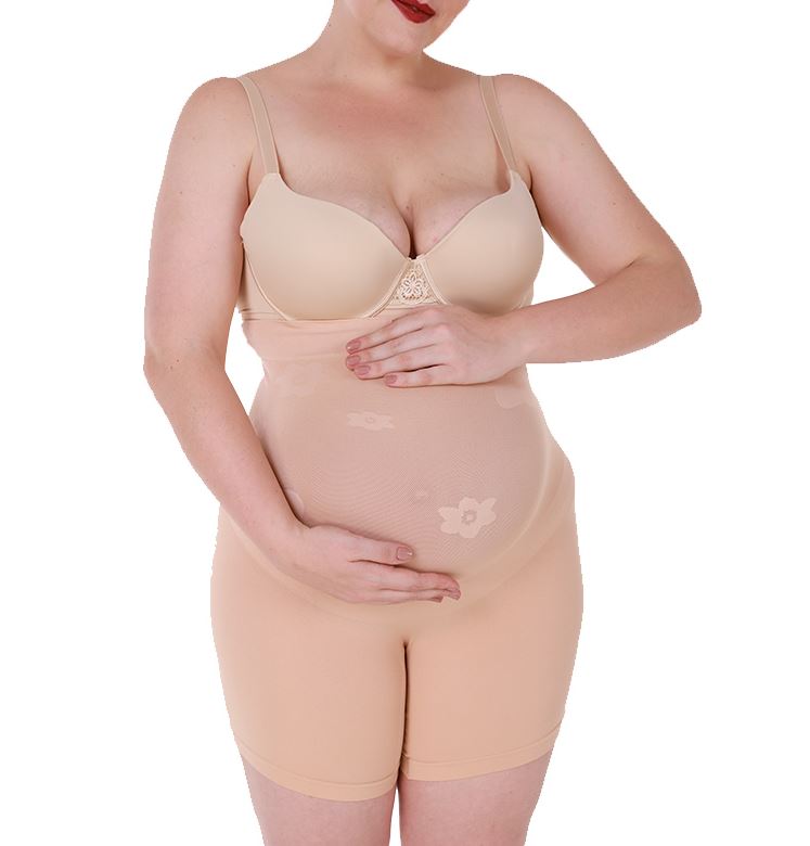 Seamless Maternity Shapewear: High-Waisted Pregnancy Underwear with Mid-Thigh Coverage and Belly Support for Women