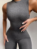 Image of Sleeveless Romper: Zipper Jumpsuit Bodysuit for Casual Wear - Short Overalls