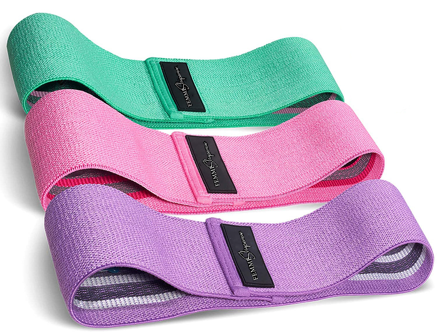 Fabric Resistance Bands Set Of 3 - Non-Slip, No-Roll Hip Bands For Glute & Leg Workouts